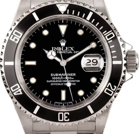 Rolex Submariner Black Face Men's Watch 16610BKSO 